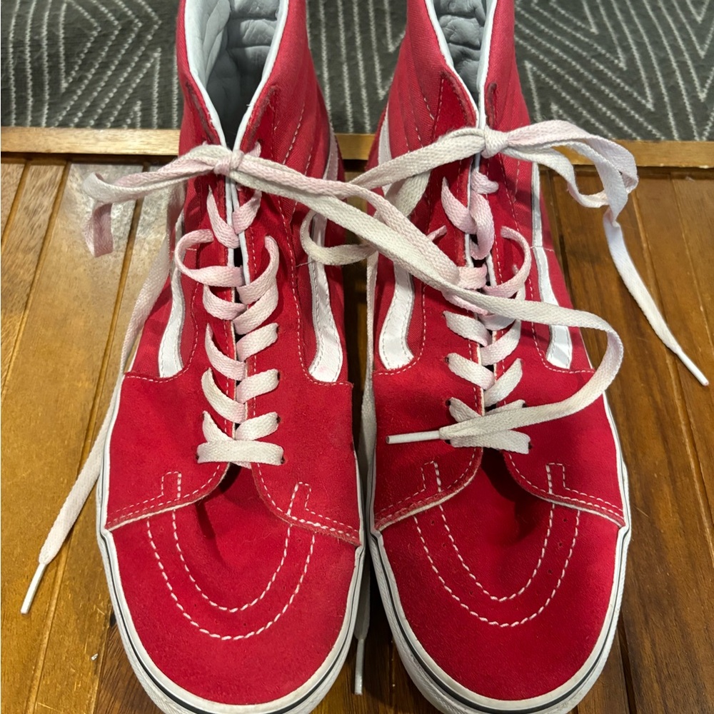 Suede Vans SK8-Hi high tops. Size 9.5M/11 W